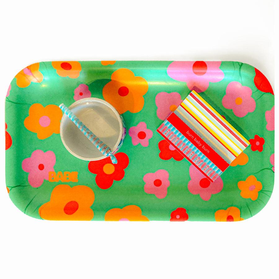 70s Floral Rolling Tray - Image 3