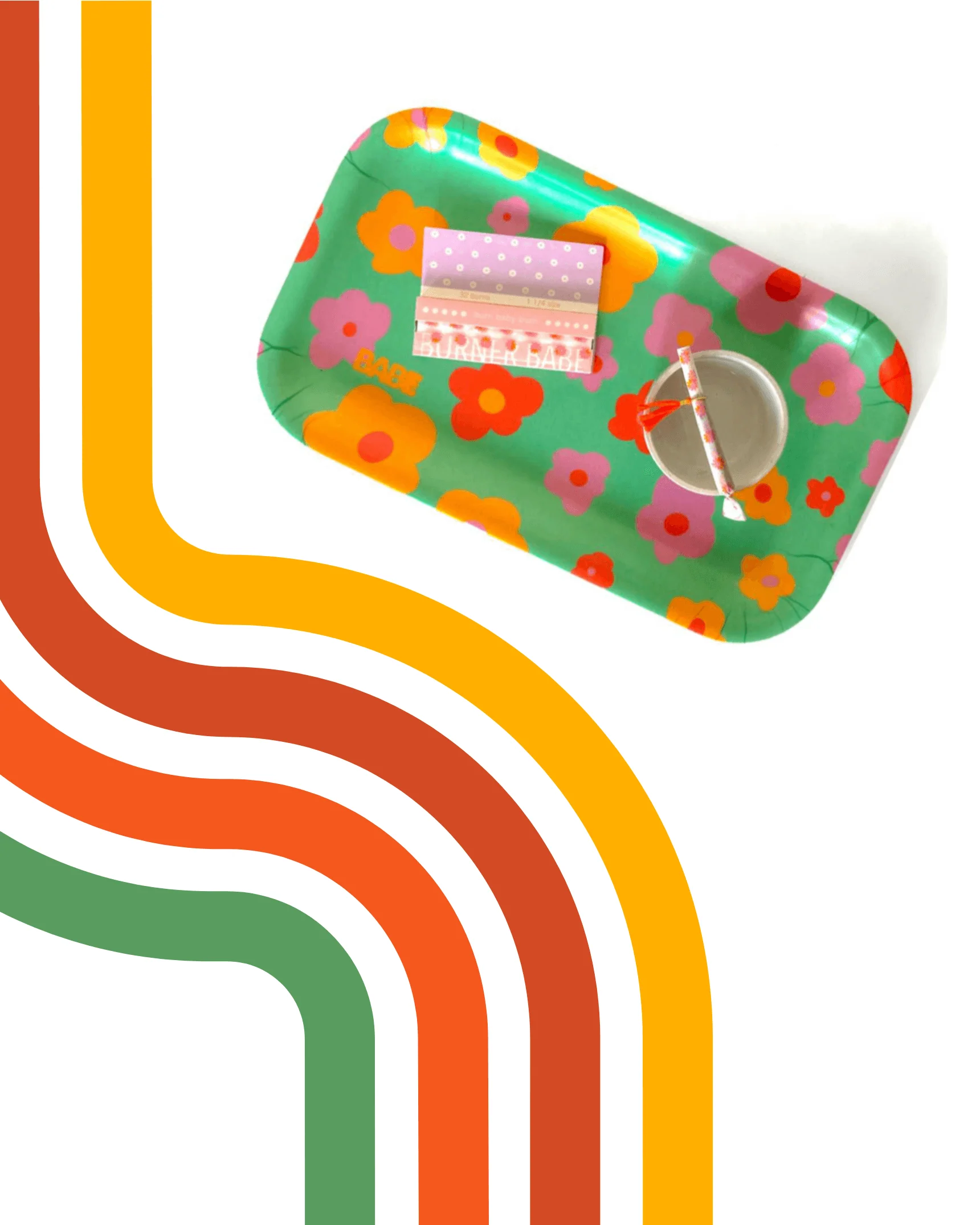 70s Floral Rolling Tray - Image 5