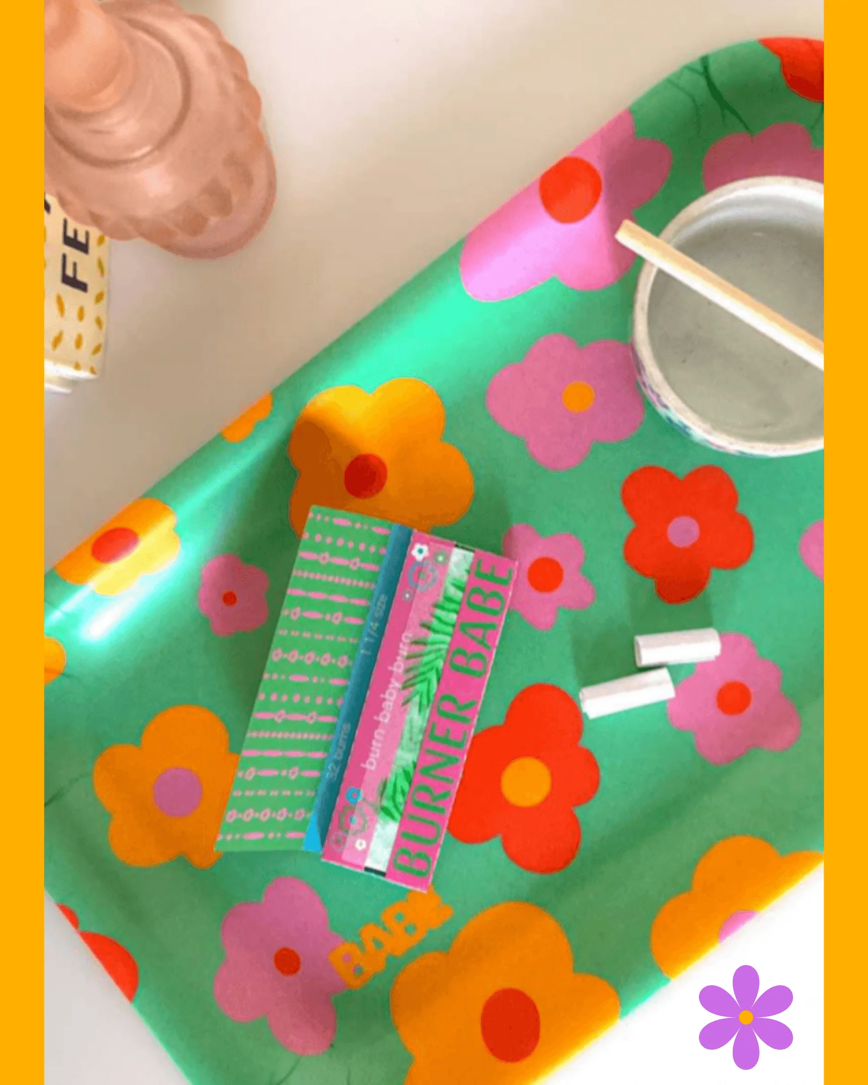 70s Floral Rolling Tray - Image 6