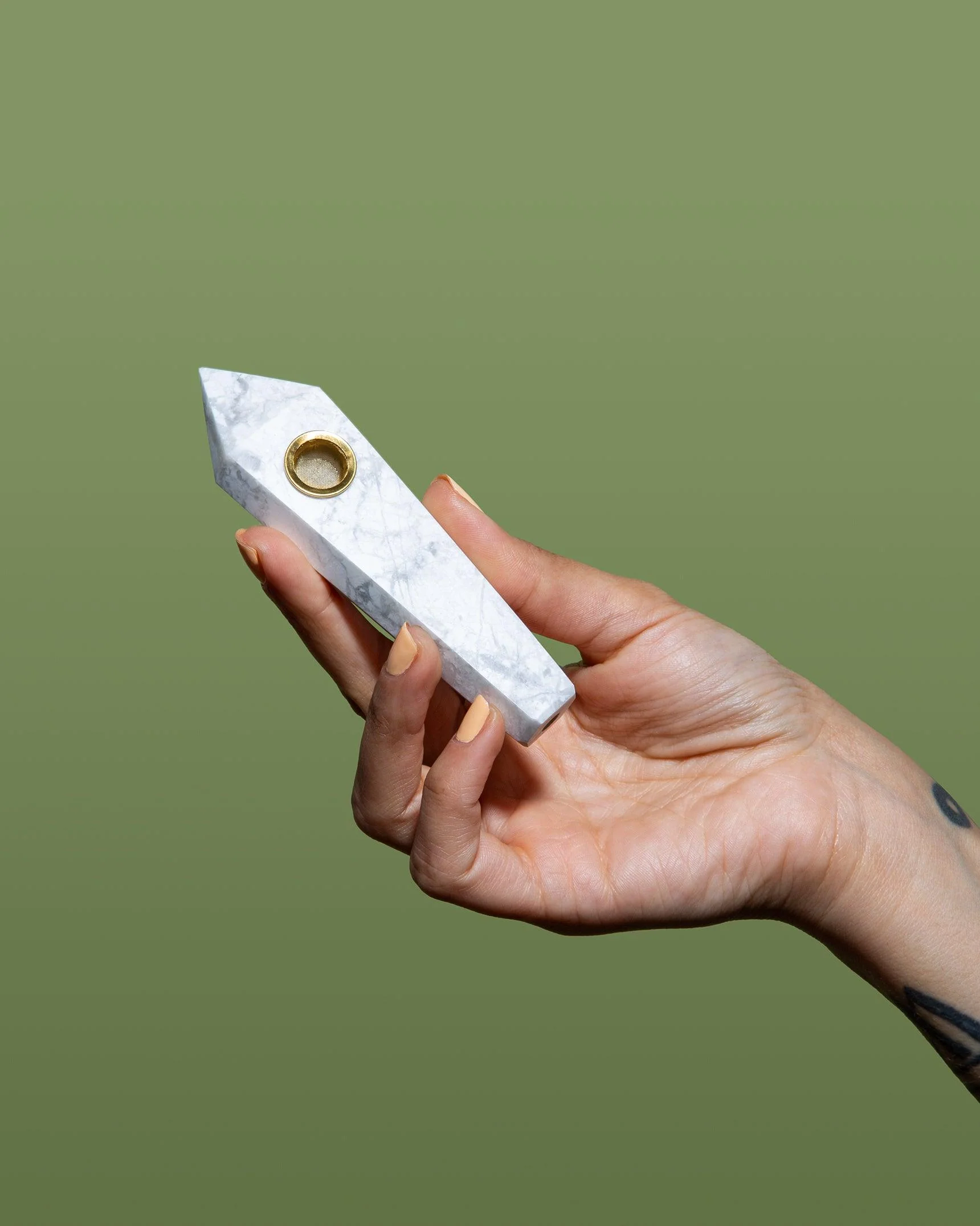 White Turquoise Herb Pipe - Image 2